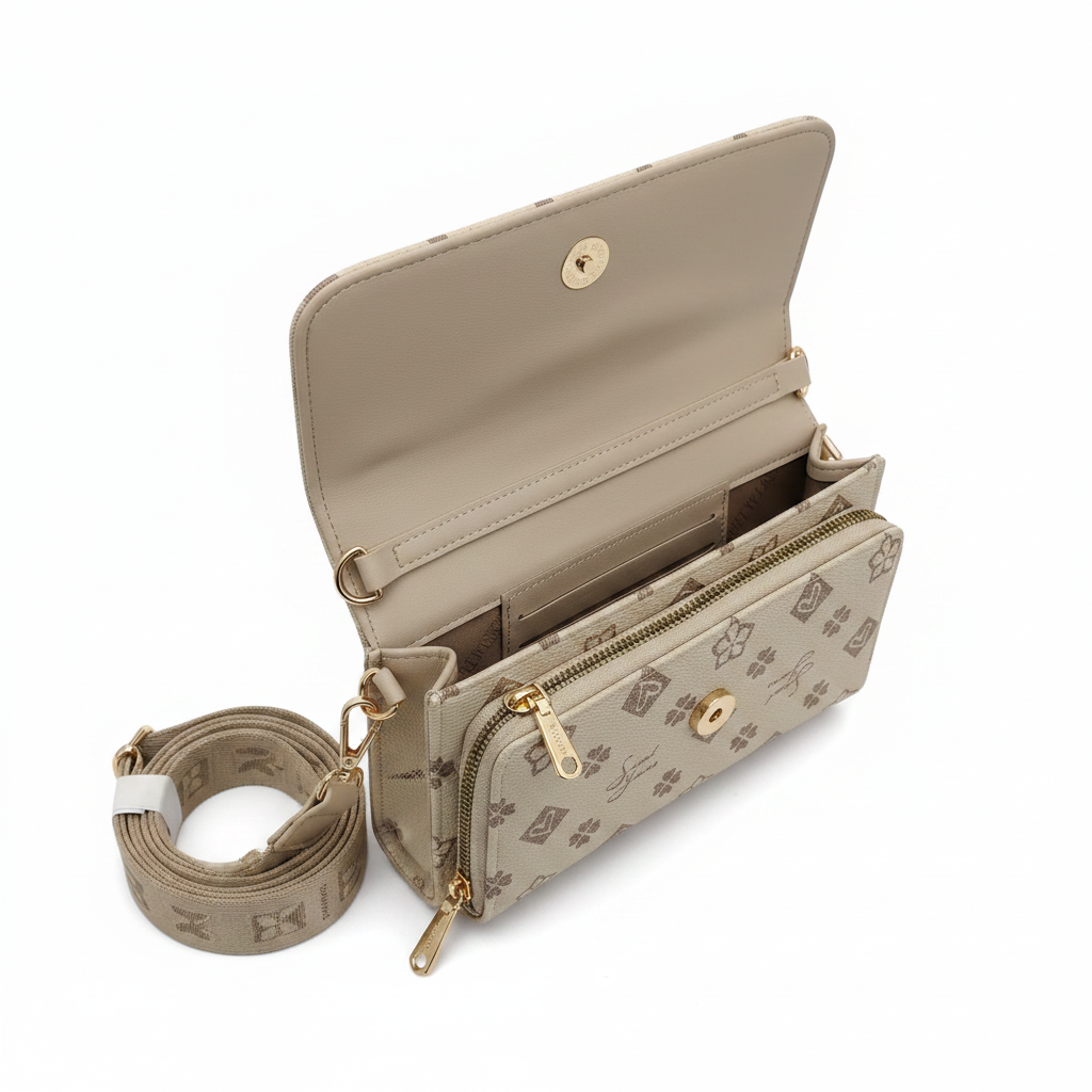 Borsa donna Sweet Years RZSY22 khaki – interno aperto