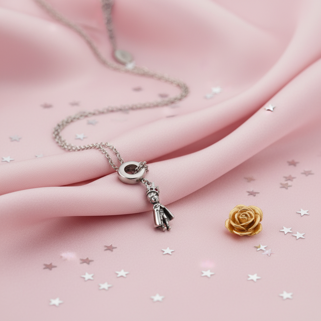 Collana Piccolo Principe mood stelle e rosa