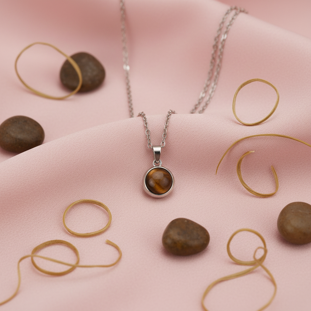 Collana occhio di tigre mood editoriale