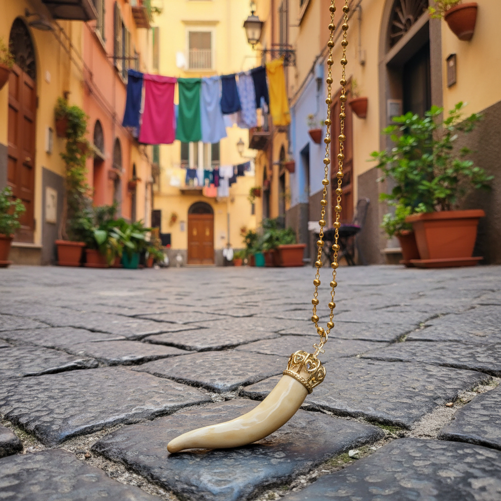 Collana Cornetto Beige Vicolo Napoletano