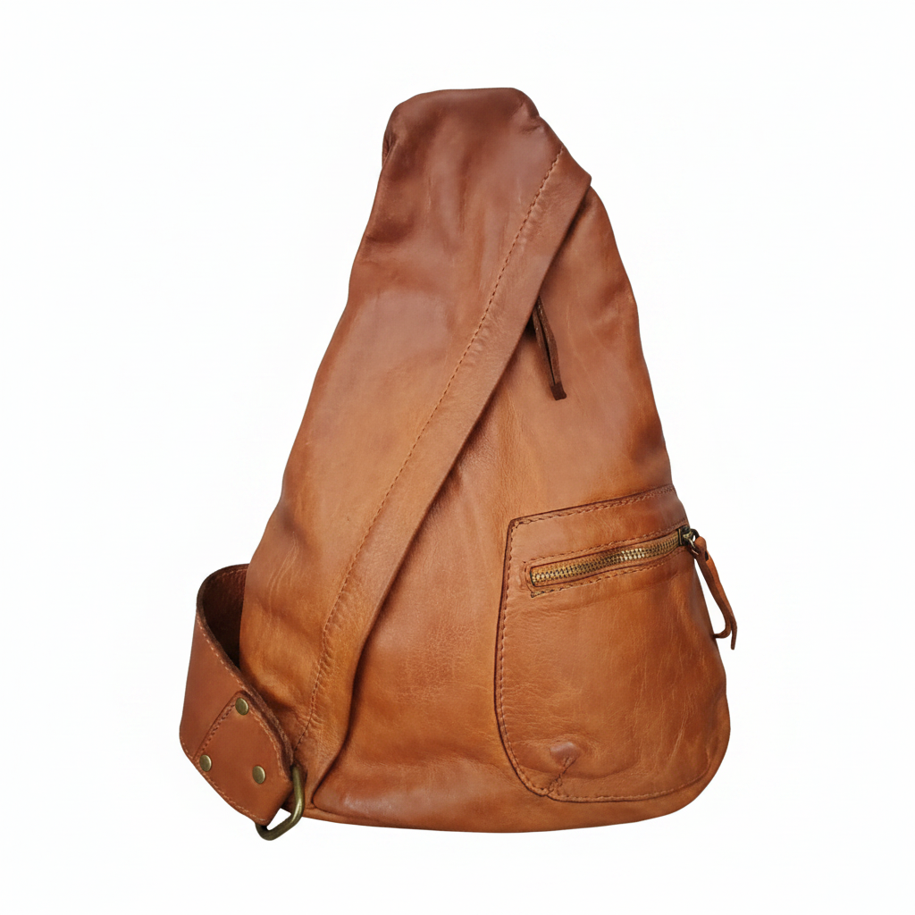 Diva's Bag Murphy Monospalla Vera Pelle Cognac - vista frontale