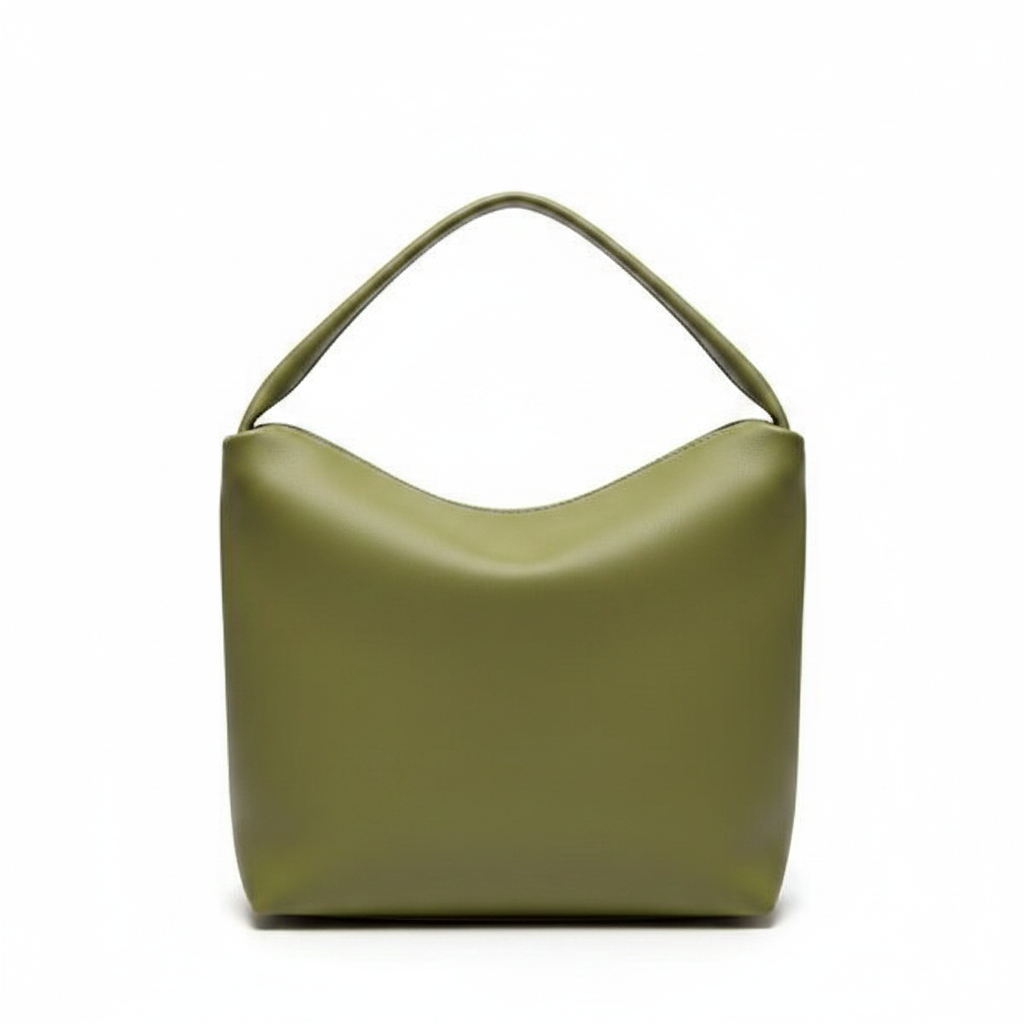 Borsa donna verde oliva fronte sfondo bianco