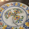 Collana Cornetto Grigio su Piatto Ceramica Napoletana