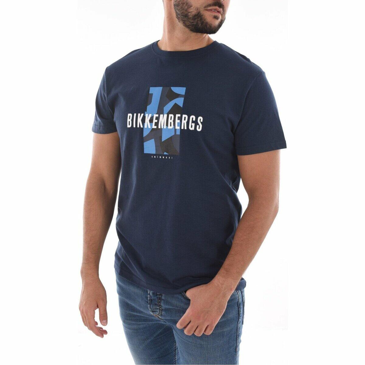 Bikkembergs T-shirt Uomo Manica Corta – Colore Blu, 100% Cotone, Taglia M