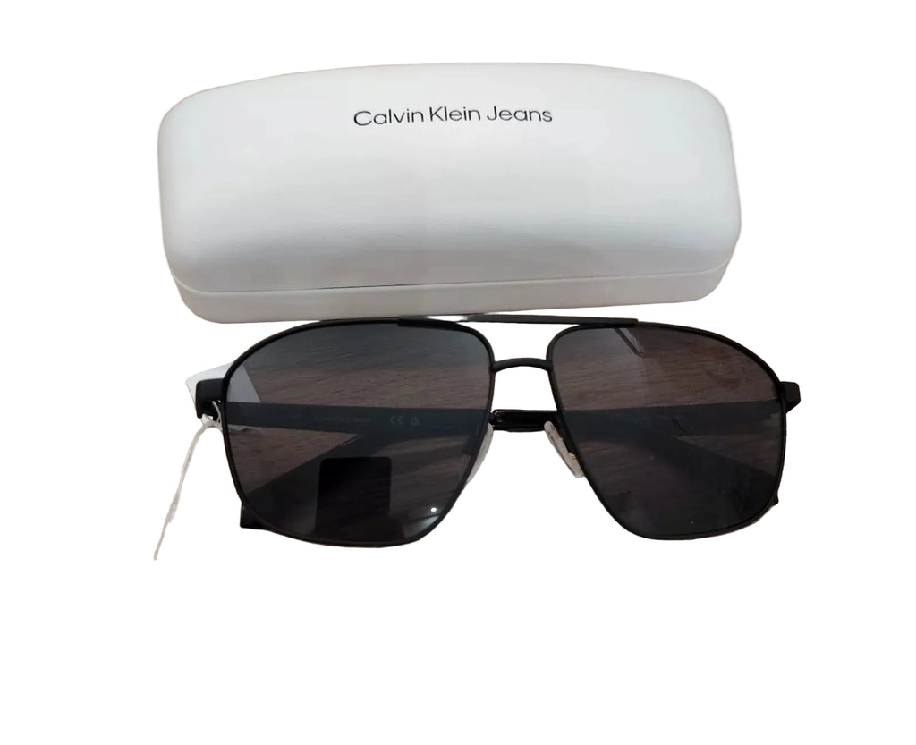 Calvin Klein Occhiali da Sole Uomo – Colore Nero, Montatura in Metallo, Calibro 59