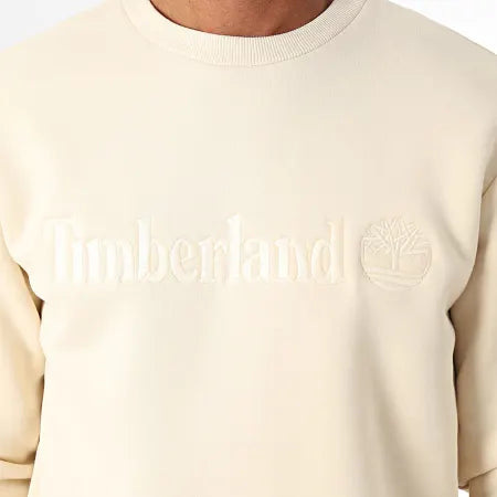 Timberland Felpa Uomo Girocollo – Colore Beige, Cotone e Poliestere, Taglia L