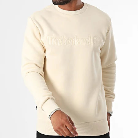 Timberland Felpa Uomo Girocollo – Colore Beige, Cotone e Poliestere, Taglia L