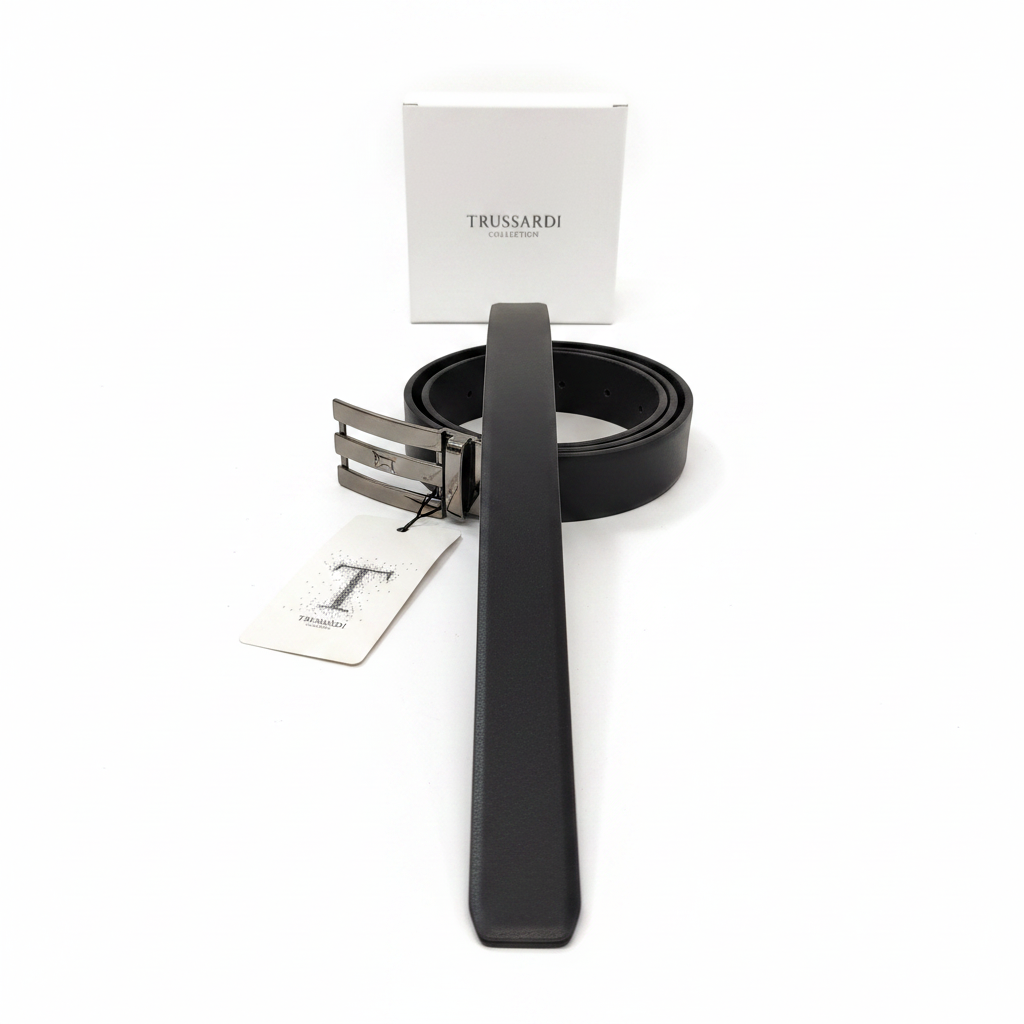 Trussardi Belt with Box White Background